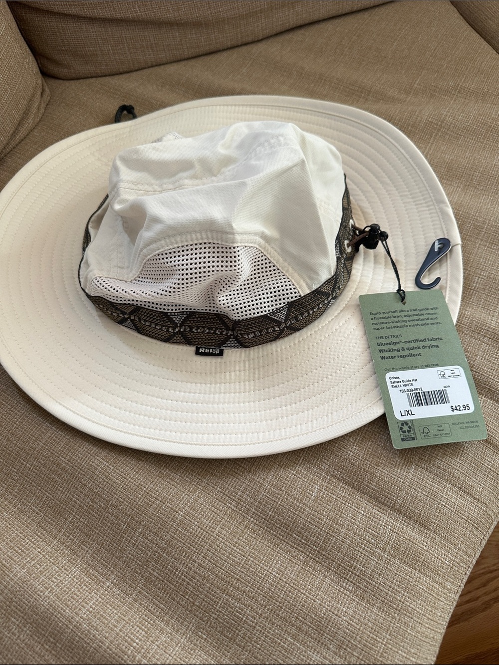 Reef White Men’s Sun Hat with Brown Trim